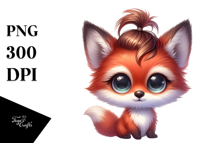 Cute Watercolor Fox Clipart Image 23
