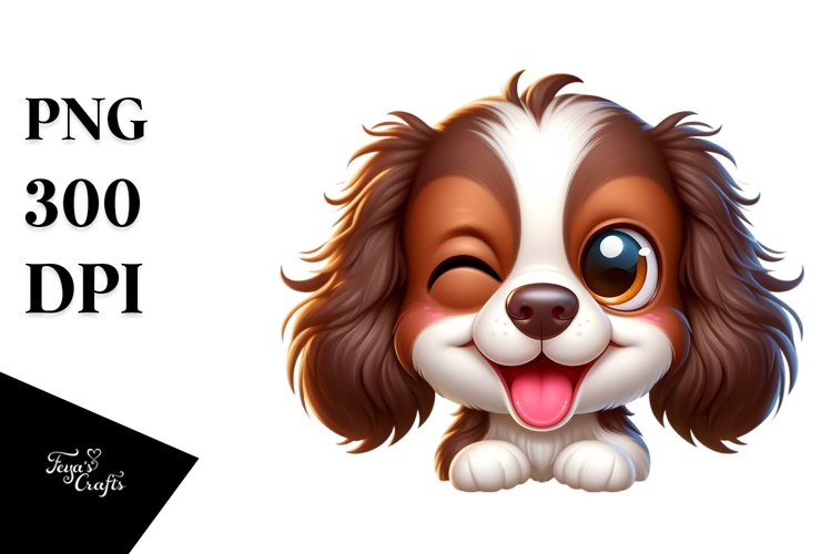 Winking Springer Spaniel Clipart