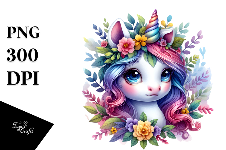 Cute Baby Unicorn Drawing PNG