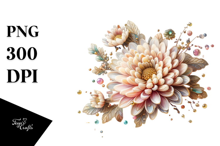 Chrysanthemum Made of , High-Resolution PNG