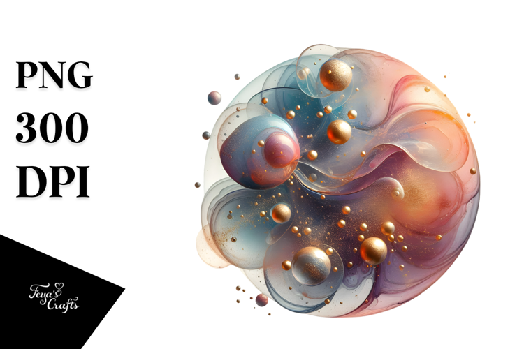 Abstract Glossy Cosmos PNG