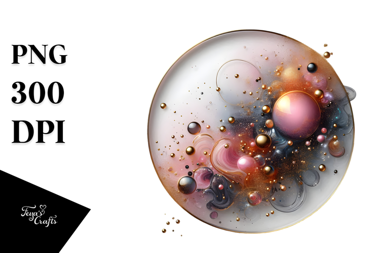 Abstract Glossy Cosmos PNG