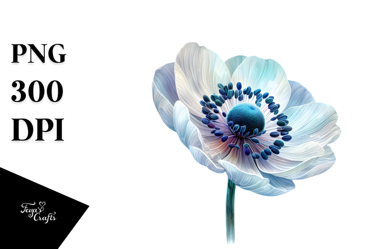 Anemone with Small Metallic Insertions, High-Quality PNG