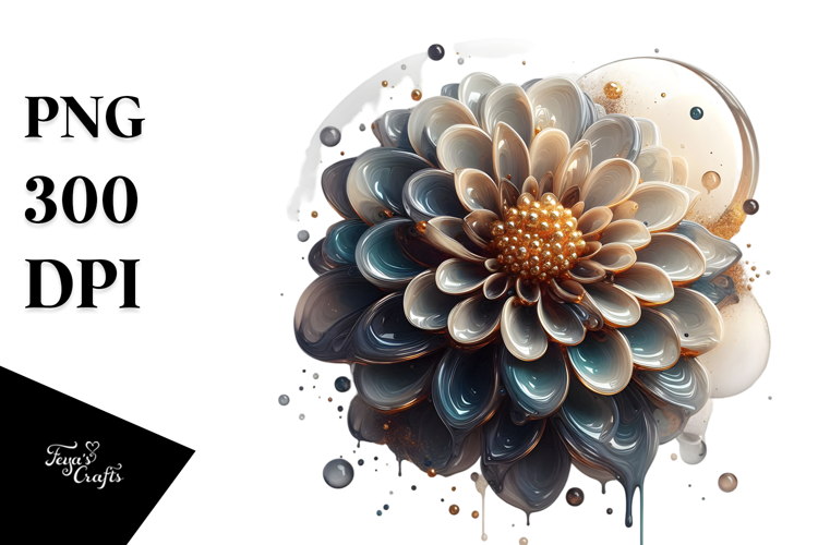 Abstract Glossy Dahlia PNG