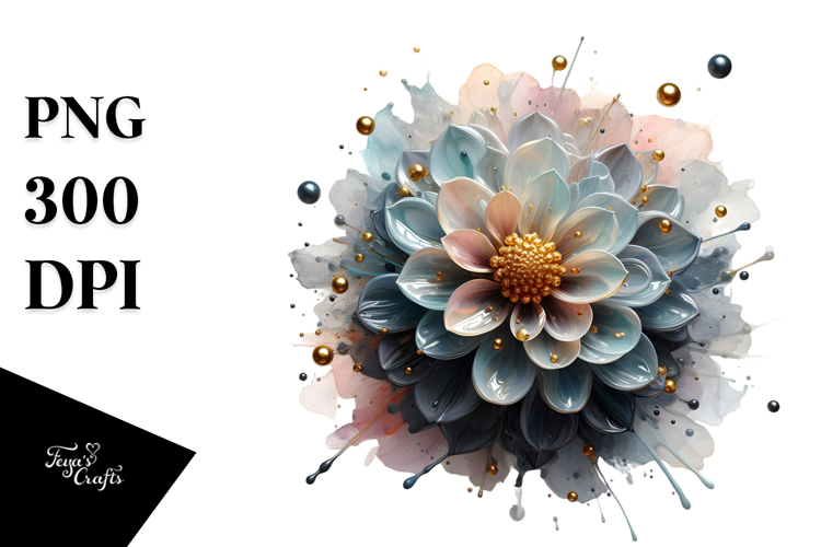 Abstract Glossy Dahlia PNG