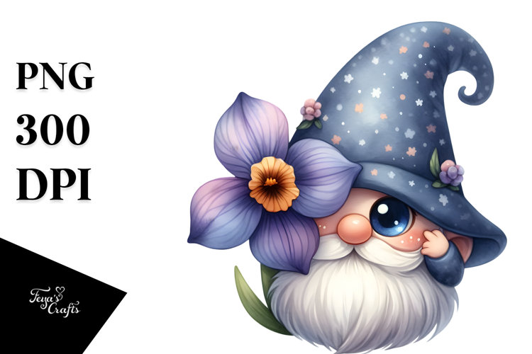 Cute Floral GNOME PNG