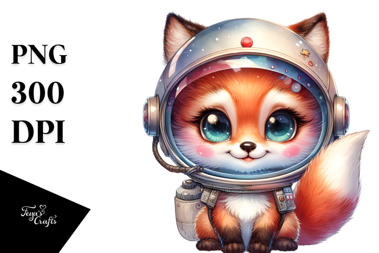 Cute Watercolor Fox Clipart Image 6
