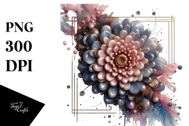 Glossy Chrysanthemum Watercolor Splash PNG