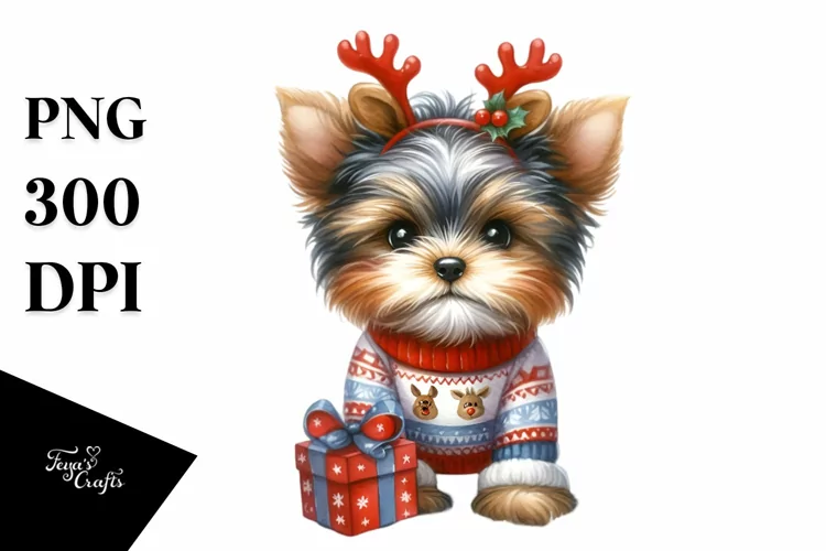 Watercolor Yorkshire Terrier PNG
