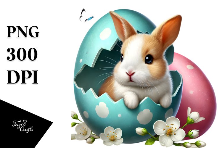 Baby Rabbit Easter Egg PNG
