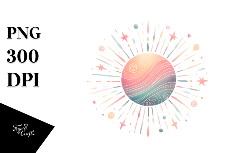 Whimsical Pastel Sun Clipart
