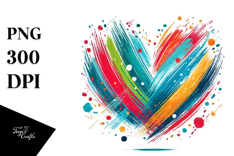 Colorful Simple Heart PNG