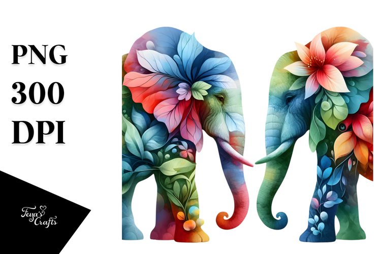Elephant Watercolor Clipart Image 13