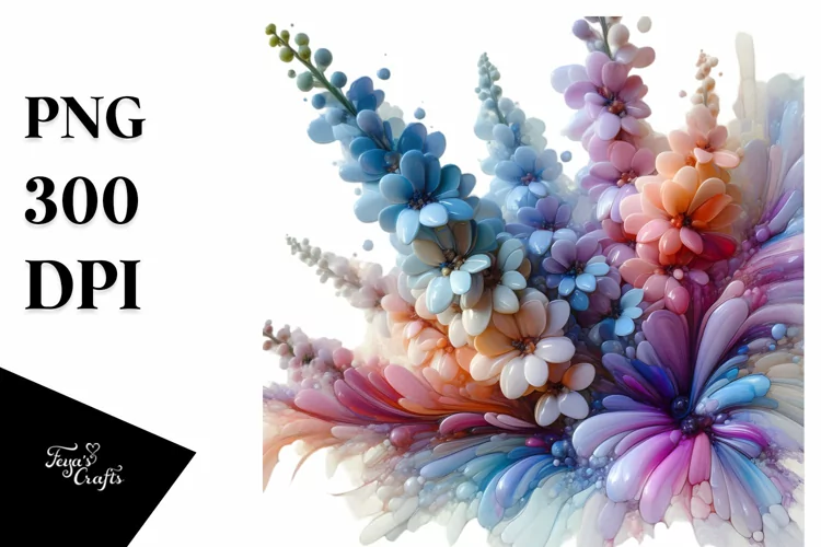 Abstract Glossy Delphinium