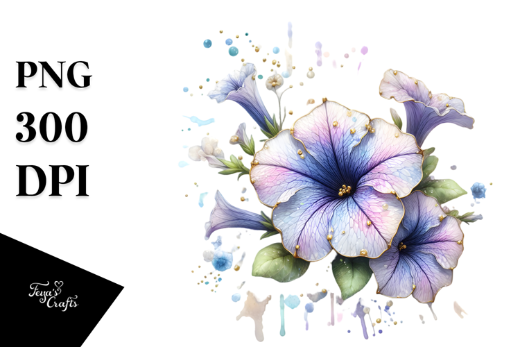 Petunia Watercolor Splash PNG