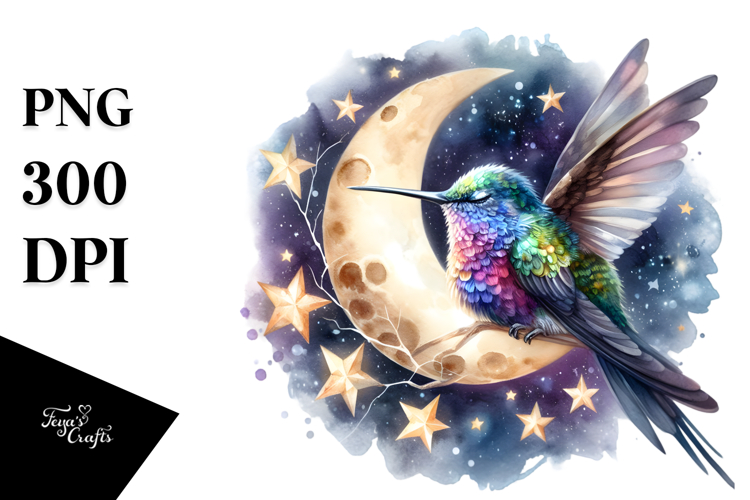 Vibrant Hummingbird Watercolor Clipart