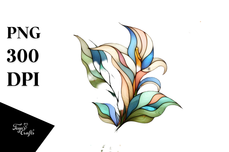 Abstract Pastel Wooden Stained Calla Lily, PNG