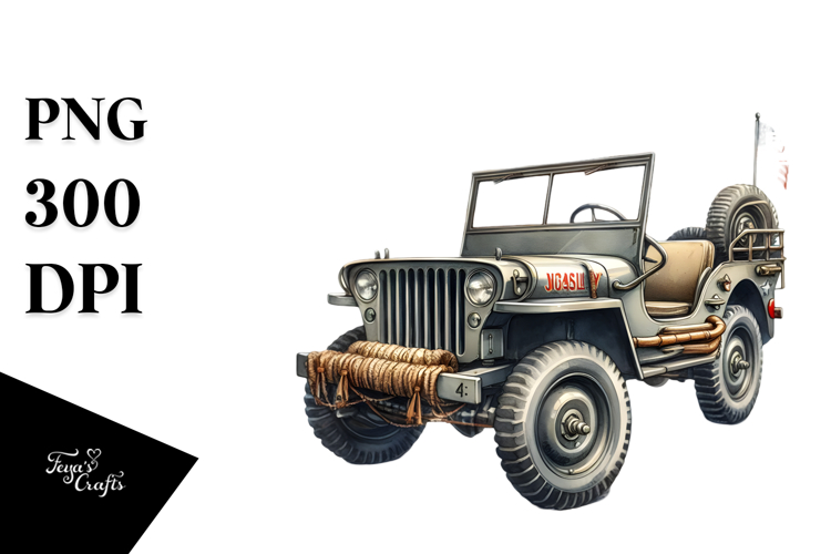 Vintage Oilish Jeep with Stars, 20 oz Tumbler PNG