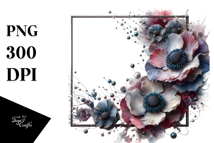 Anemone Watercolor Splash PNG