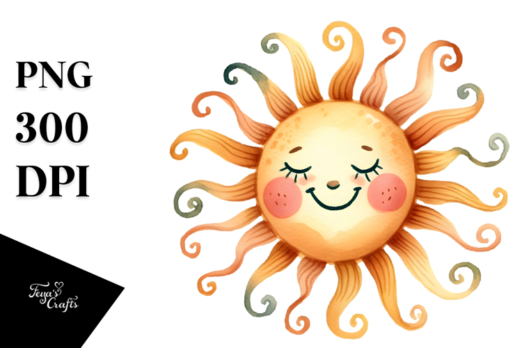 Whimsical Smiling Sun PNG