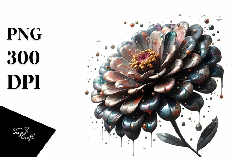 Abstract Zinnia with Metallic Insertions | Sublimation |