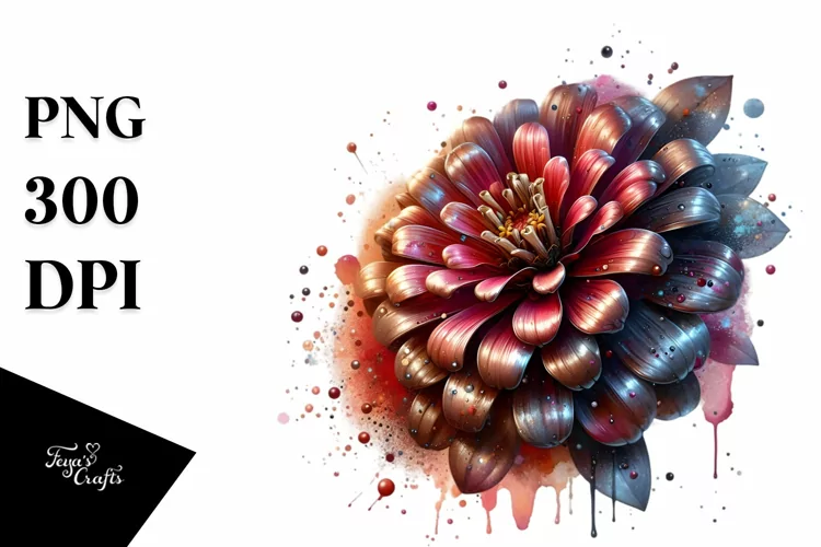 Abstract Zinnia with Metallic Insertions | Sublimation |