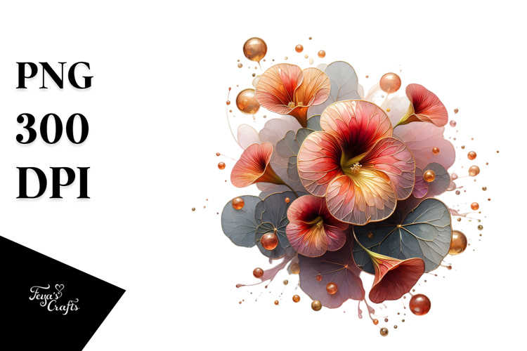 Abstract Nasturtium Splash PNG