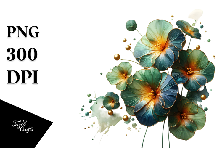 Abstract Nasturtium Splash PNG