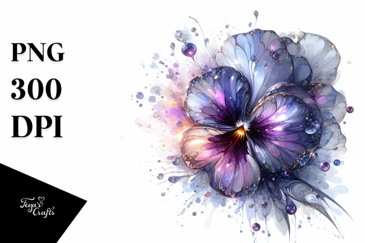 Abstract -like Pansy White Background