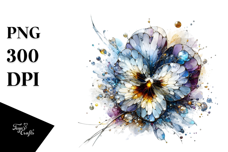 Abstract -like Pansy White Background
