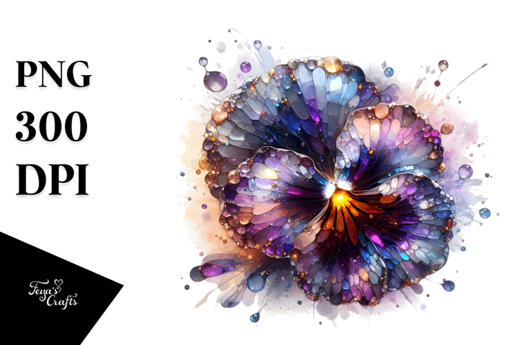 Abstract -like Pansy White Background