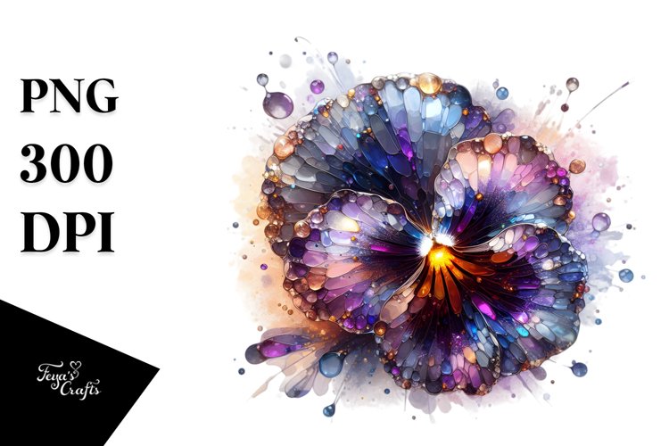 Abstract -like Pansy White Background example image 1
