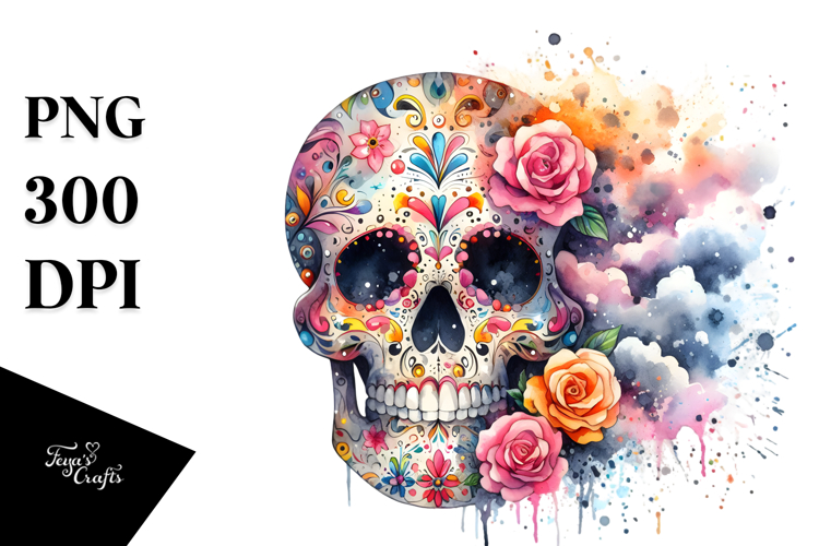 Cute Skull Painting PNG