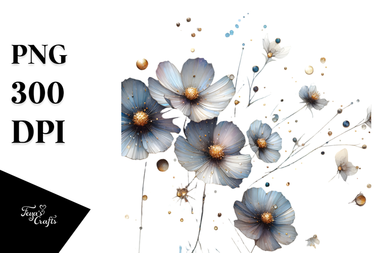 Cosmos with Golden Insertions, High-Res PNG