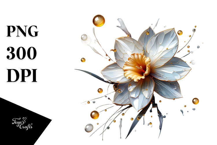 Abstract Narcissus Splash PNG