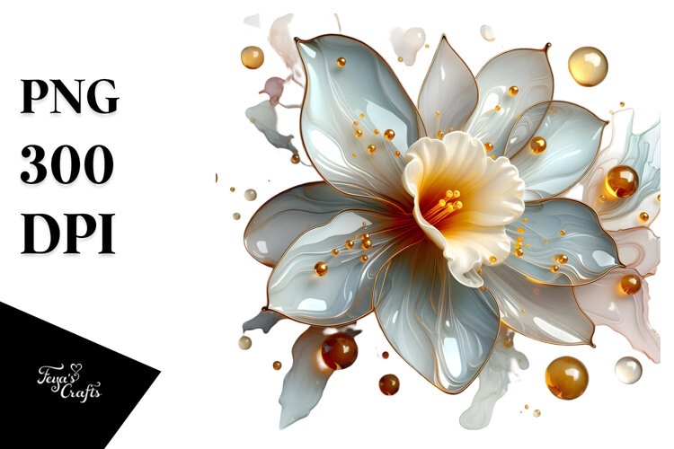 Abstract Narcissus Splash PNG example image 1