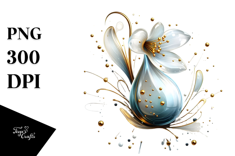 Abstract Snowdrop Splash PNG