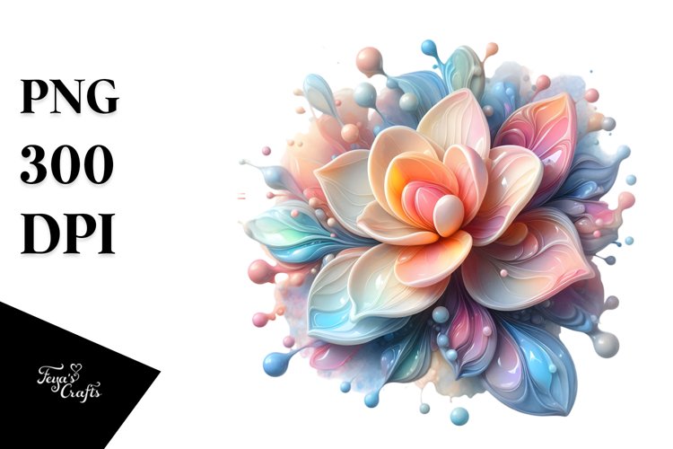 Glossy Abstract Pastel Gardenia | Clipart