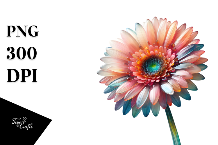 Gerbera with Watercolor Splash PNG