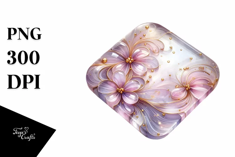 Pastel Glossy Lilac Watercolor Splash PNG