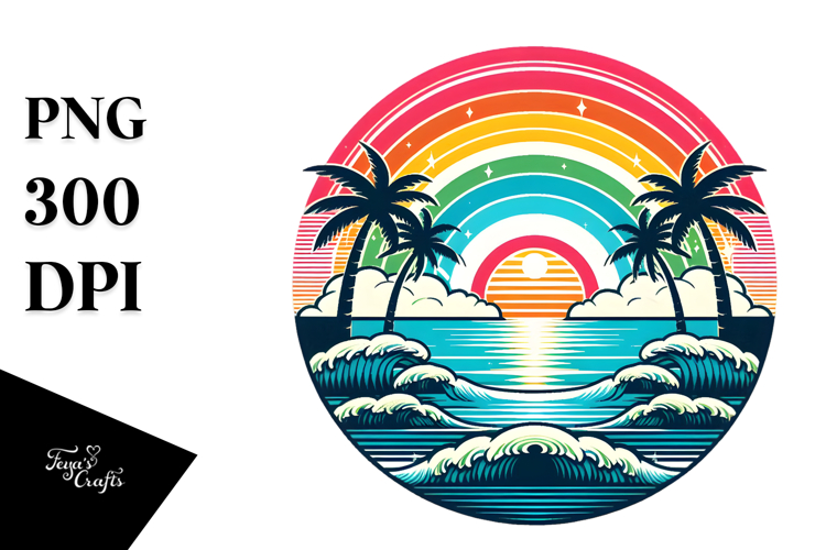 Tropical Rainbow, 20 oz Tumbler PNG