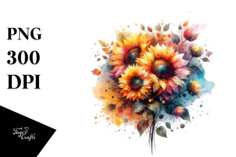 Abstract Vibrant Sunflower | Clipart