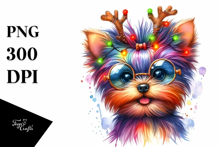 Watercolor Yorkshire Terrier PNG