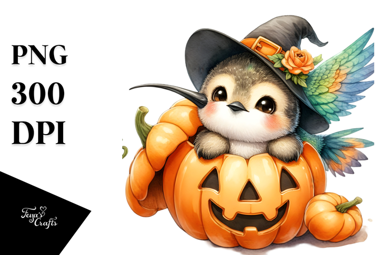 Cute Baby Hummingbird Halloween PNG