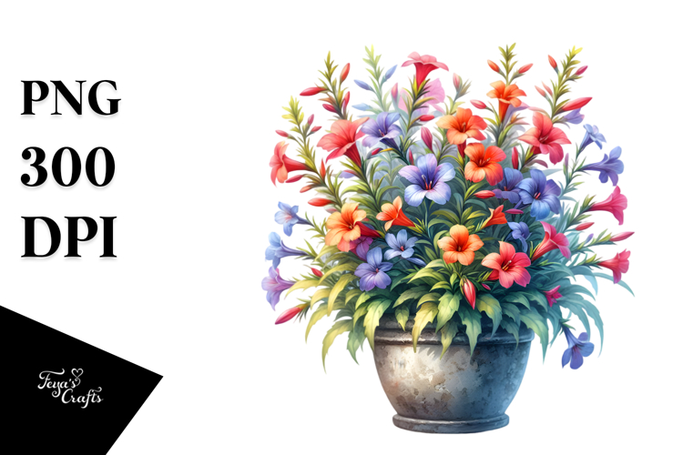 Vibrant Lobelia Pot Clipart