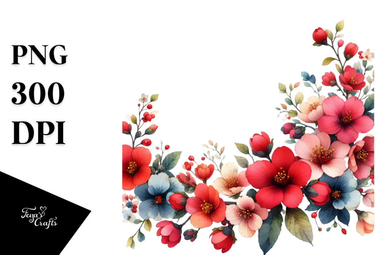 Red Flower Clipart Image 23