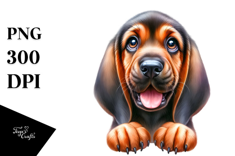 Baby Bloodhound with Crazy Fur, PNG example image 1