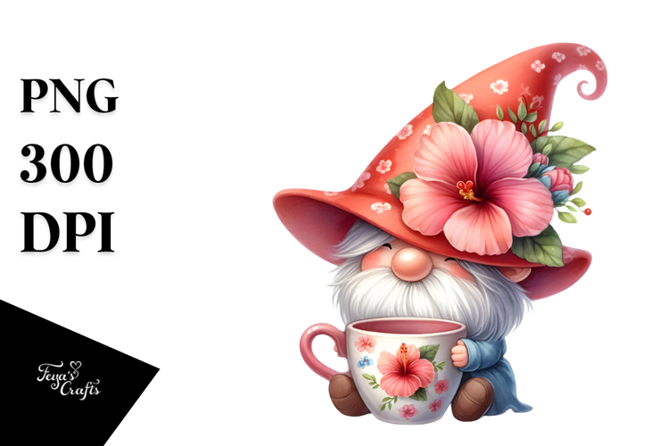 Cute GNOME with Big Hat PNG