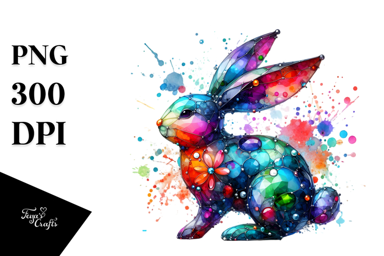 Colorful Bunny Made of PNG