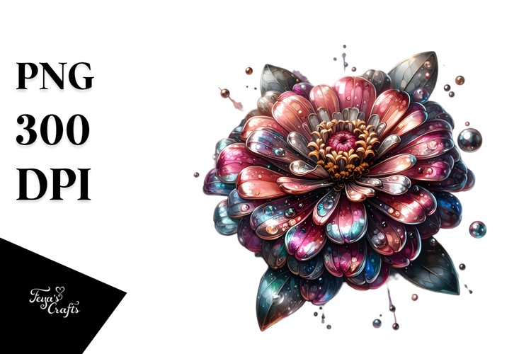 Shiny Zinnia Watercolor Clipart